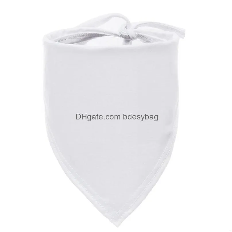 Solid White Pet Triangle Scarf Polyester Sublimation Blanks DIY Dog Bandanas Pet Heat Transfer Bibs Kerchief Accessories for Dogs Puppy