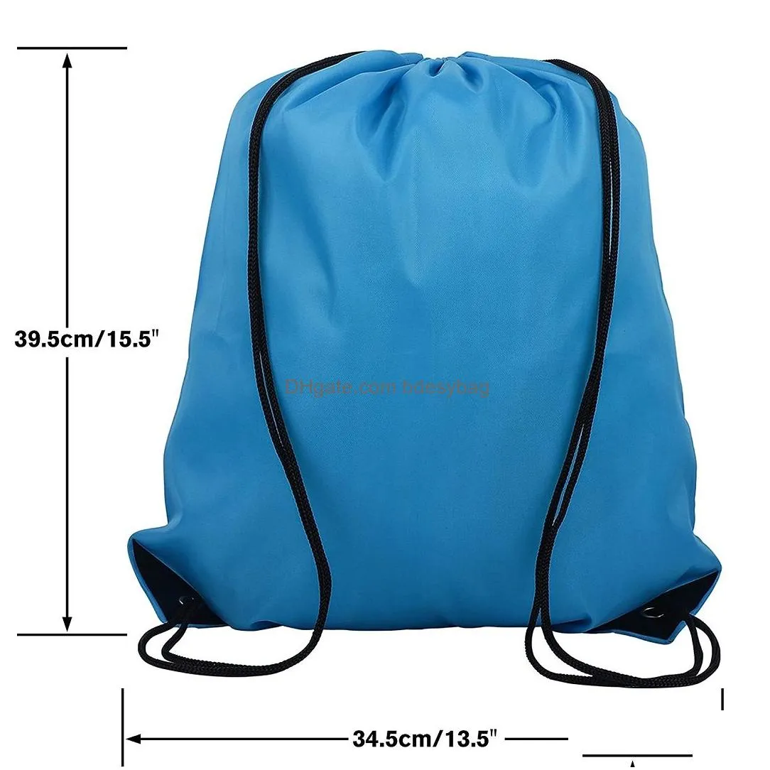 Blank Drawstring Backpack Cinch Bags Kids Nylon Draw String Bags Pack for DIY Sublimation Blanks