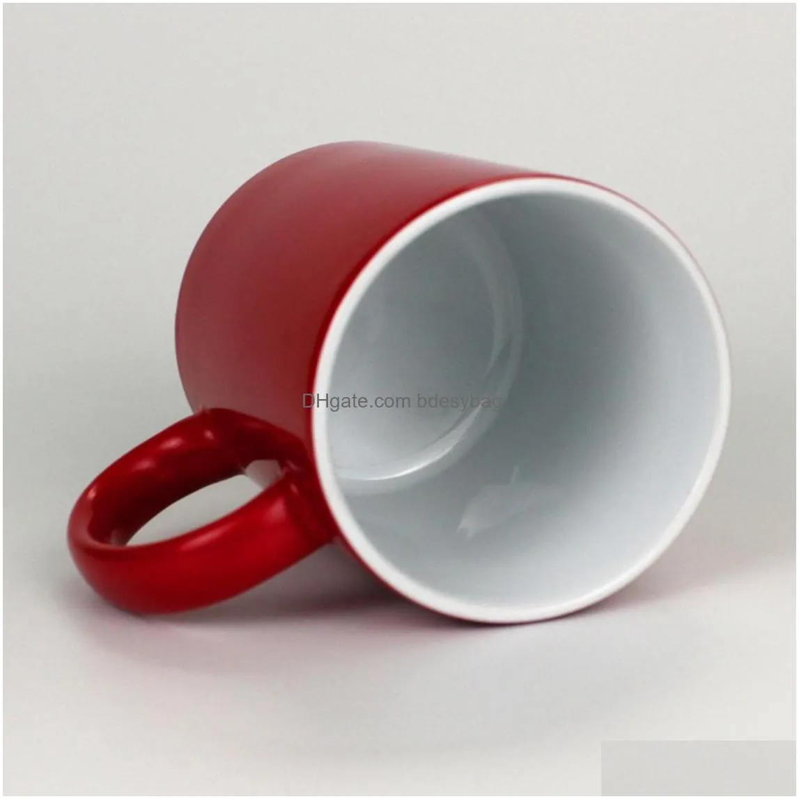 11 oz Sublimation color changing Magic Coffee Mug Blanks Ceramic Heat Sensitive Blank Milk cups GLOSSY