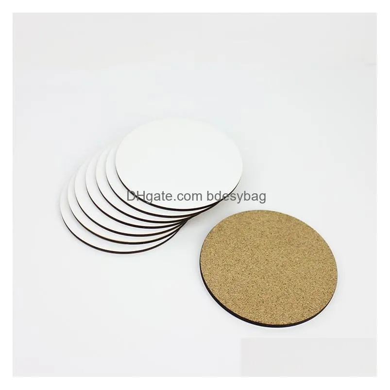 Sublimation Blank wood coaster for drink round MDF hardboard Absorbent Heat Transfer Cup Coaster Blanks