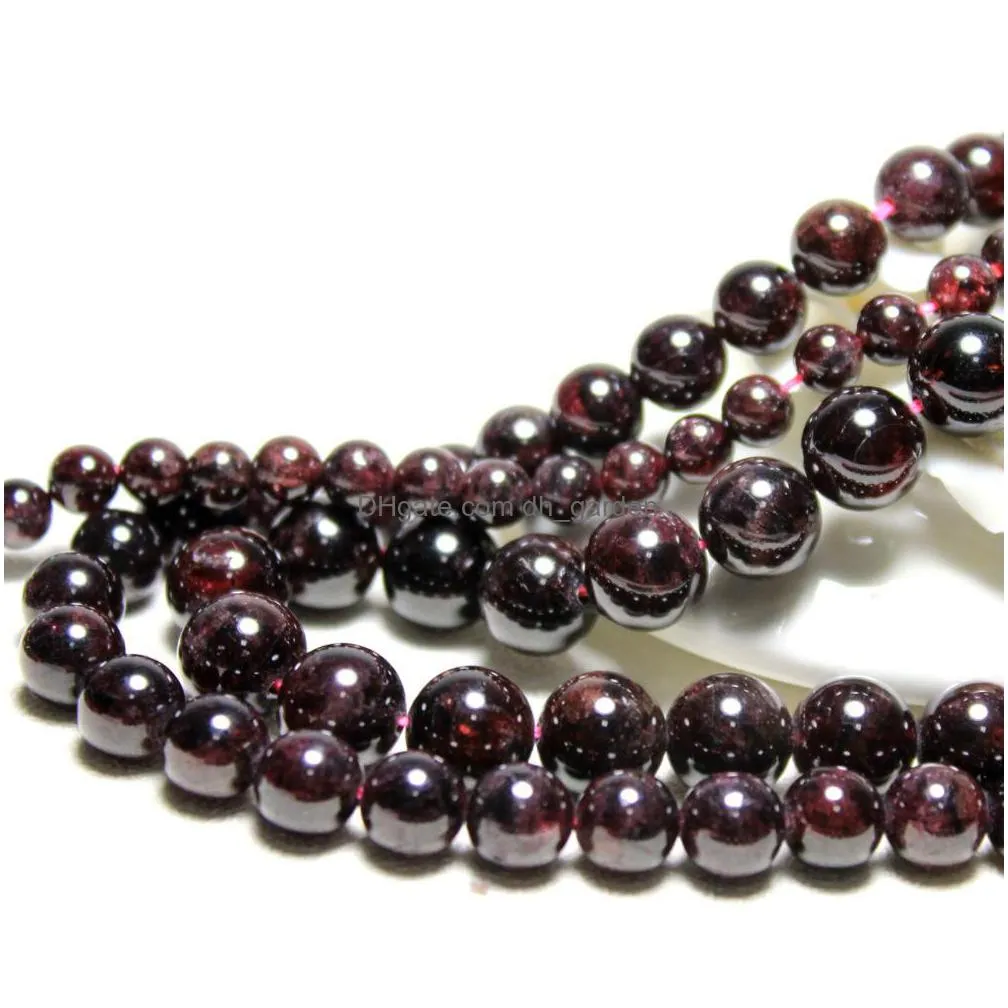 8mm wholesale natural dark red garnet loose round beads 4 6 8 10 12 mm strand 15 for jewelry making diy bracelet necklace