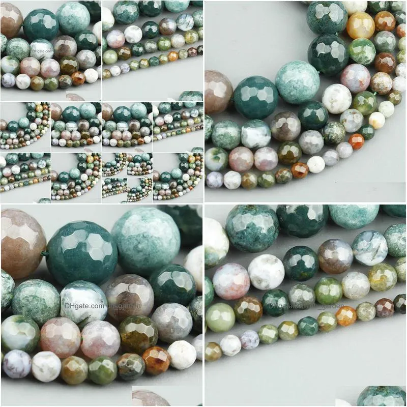 8mm round faceted indian agat beads natural stone beads loose beads for bracelet making for jewelry making strand 15
