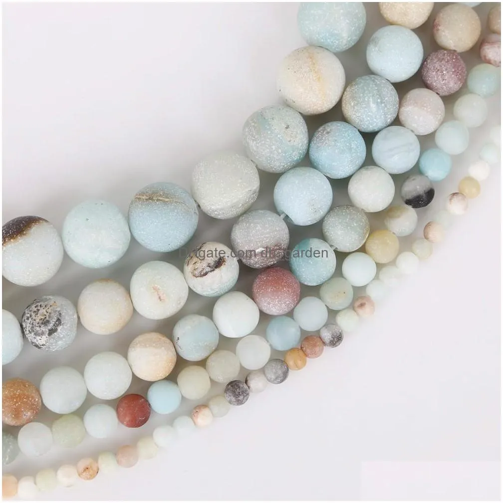 8mm matt natural amazonite stone beads bracelet necklace forest loose round beads for jewelry making 4mm 6mm 8mm 10mm 12mm