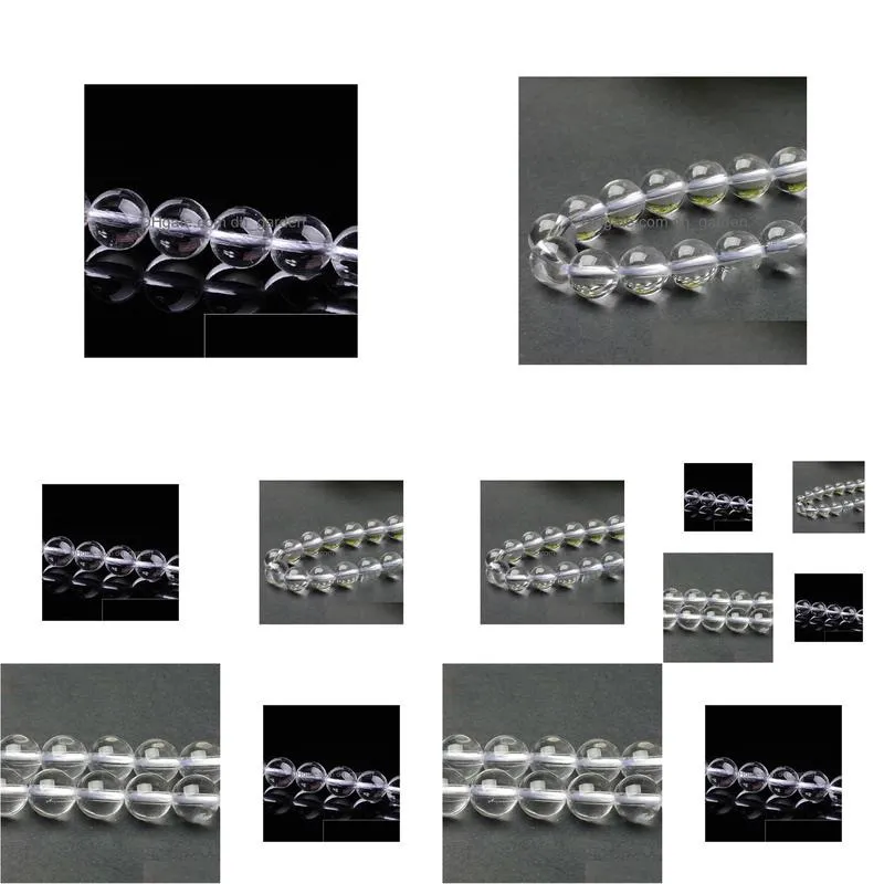 8mm factory price natural stone smooth clear quartz loose beads 16 strand 4 6 8 10 12 mm pick size for jewelry making