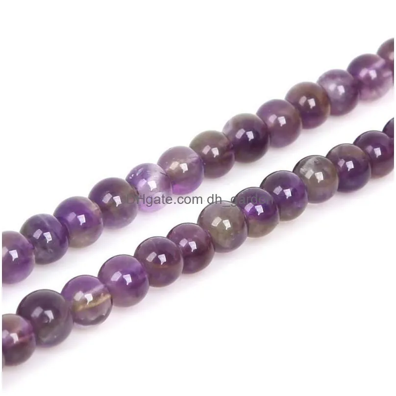 8mm hot 4/6/8/10mm natural stone beads round purple stone loose beads for jewelry making strand 15/diy bracelet necklace