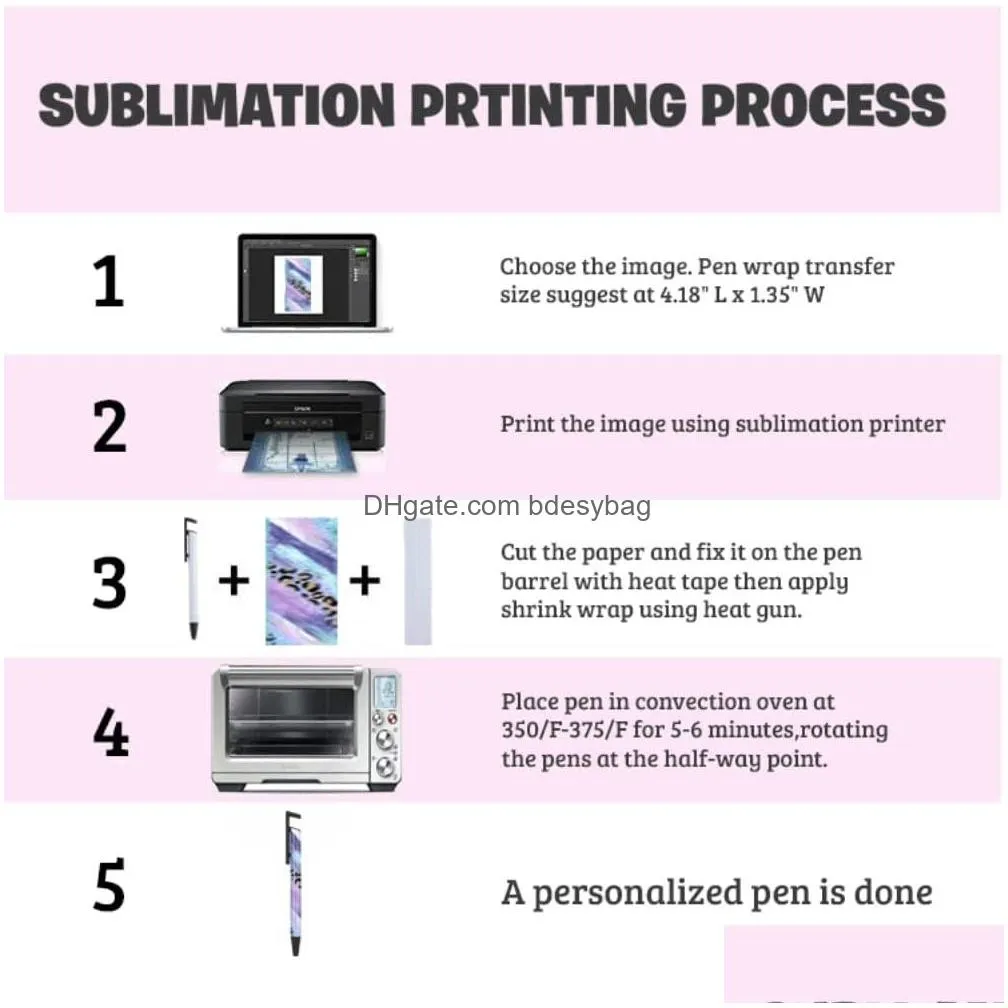 Sublimation Pens blanks with Shrink Wrap Mobile Phone Stand Coated Aluminum Tube Body for full printing blank ballpoint pen