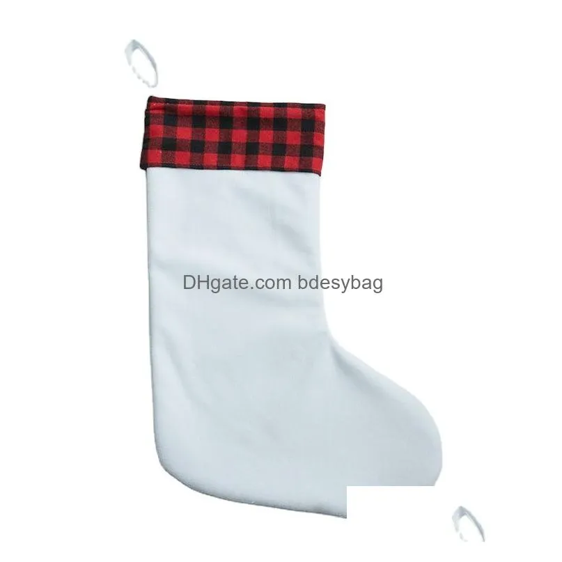 Sublimation Blank Santa Gnome Christmas Stockings Xmas Hanging Socks for Home Fireplace Tree Decor