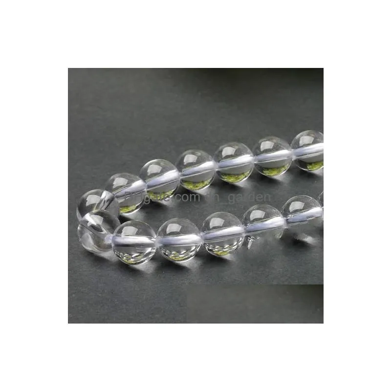 8mm factory price natural stone smooth clear quartz loose beads 16 strand 4 6 8 10 12 mm pick size for jewelry making