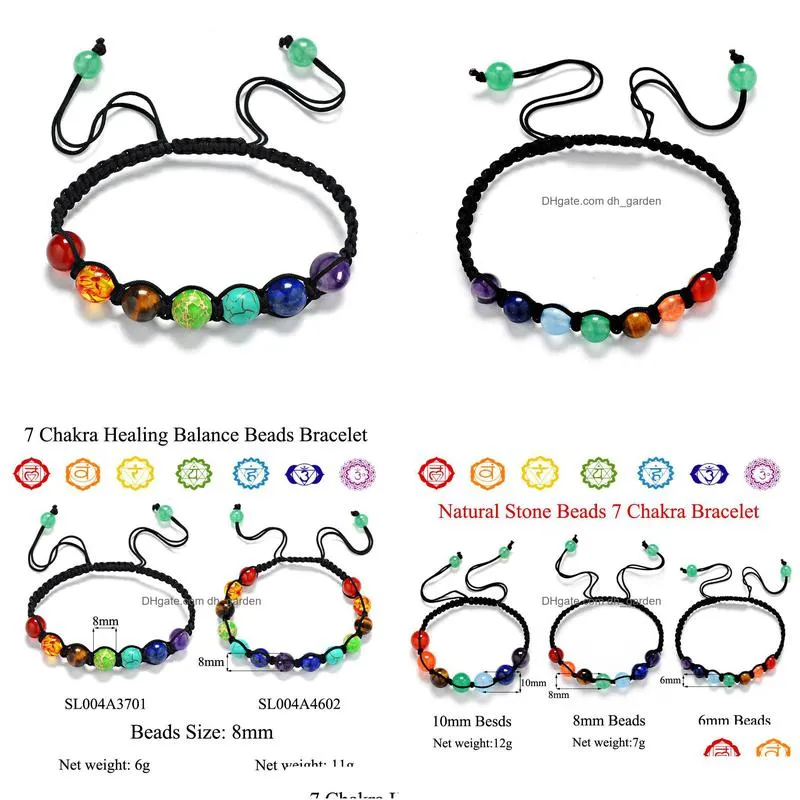 2016 new 7 chakra bracelet men beads colorful stone reiki prayer natural stone yoga bracelet for women men