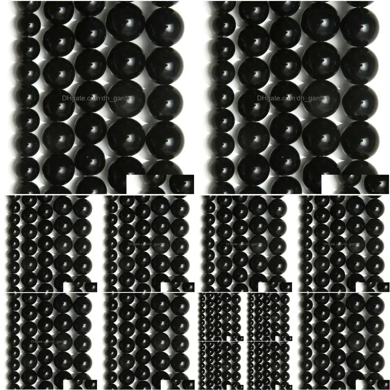 8mm natural stone black obsidian round loose beads 15 strand 4 6 8 10 12 14mm pick size for jewelry making