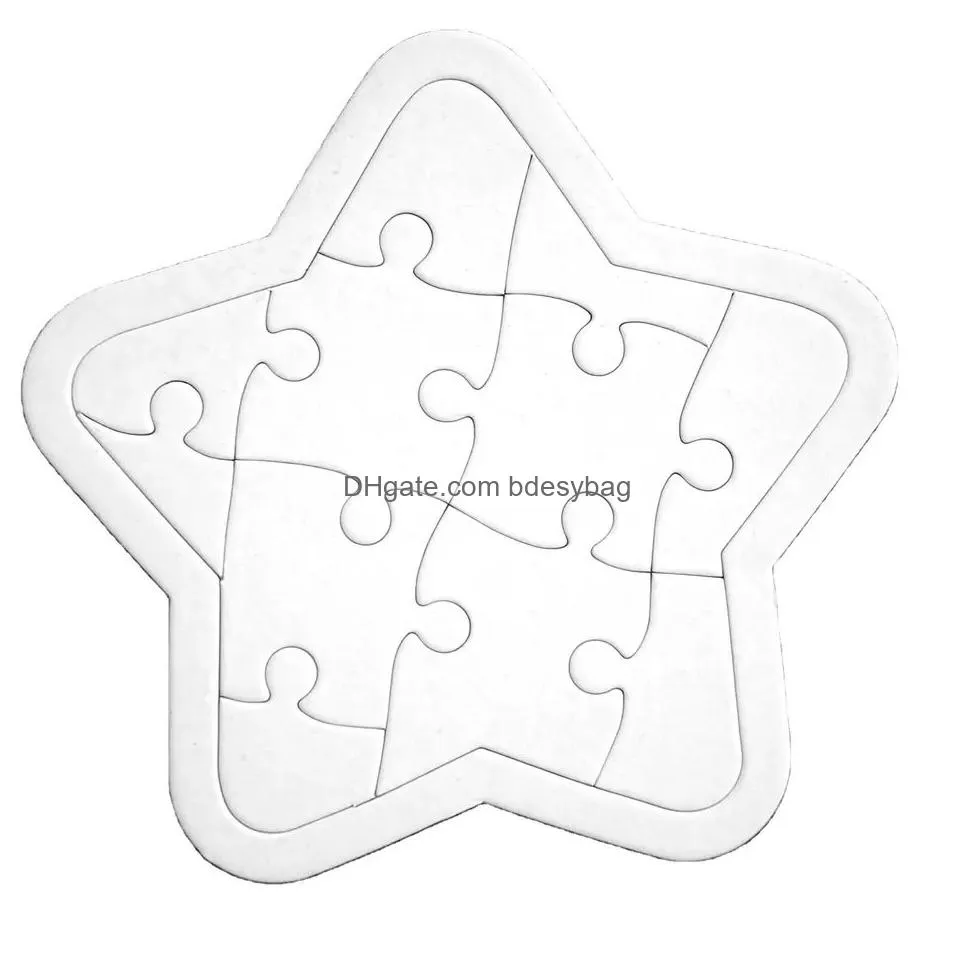 Sublimation Blanks Jigsaw Puzzles for Toddlers for Kids Ages 2 3 4 5 Preschool Educational Paper cardboard Puzzles Learning Travel Toys for Boys and