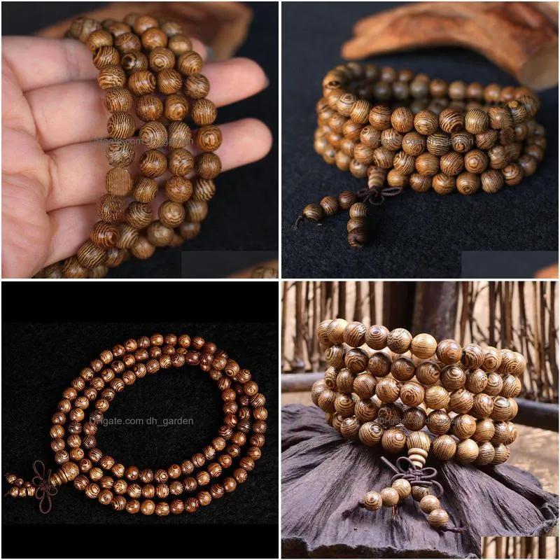 1 pcs latest wenge prayer beads tibetan buddhist mala buddha bracelet rosary wooden pulsera hombre