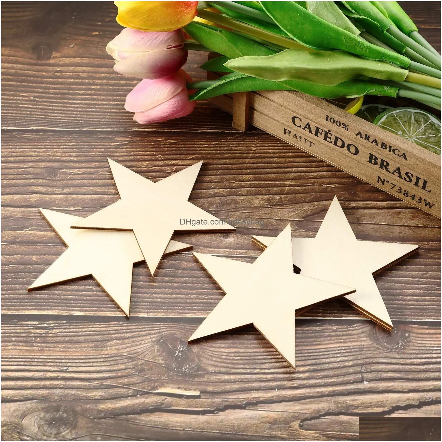 Blank Wood Cutouts Unfinished Wooden Pieces for DIY Arts Craft Project Decoration Gift Tags Christmas Party Wedding Decoration