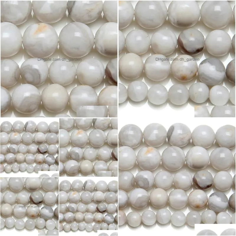 8mm natural stone white crazy agates round loose beads 4 6 8 10 mm pick size for jewelry making