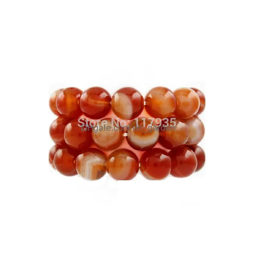 8mm wholesale 6/8/10/12mm natural red stripe carnelian onyx stone round ball loose fashion beads jewelry making