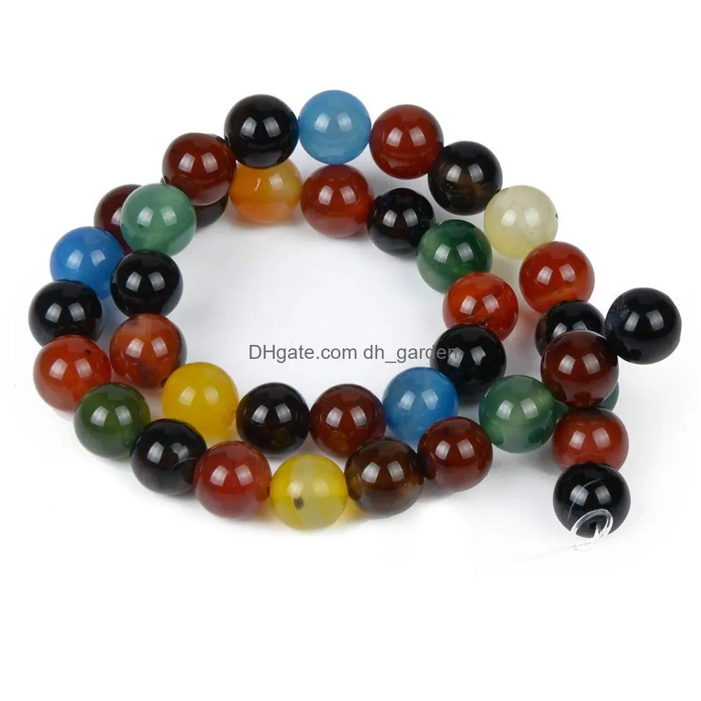 8mm 14 colors agates natural stone beads black semiprecious stone loose diy beads necklace bracelet jewelry making 4/6/8/10/12