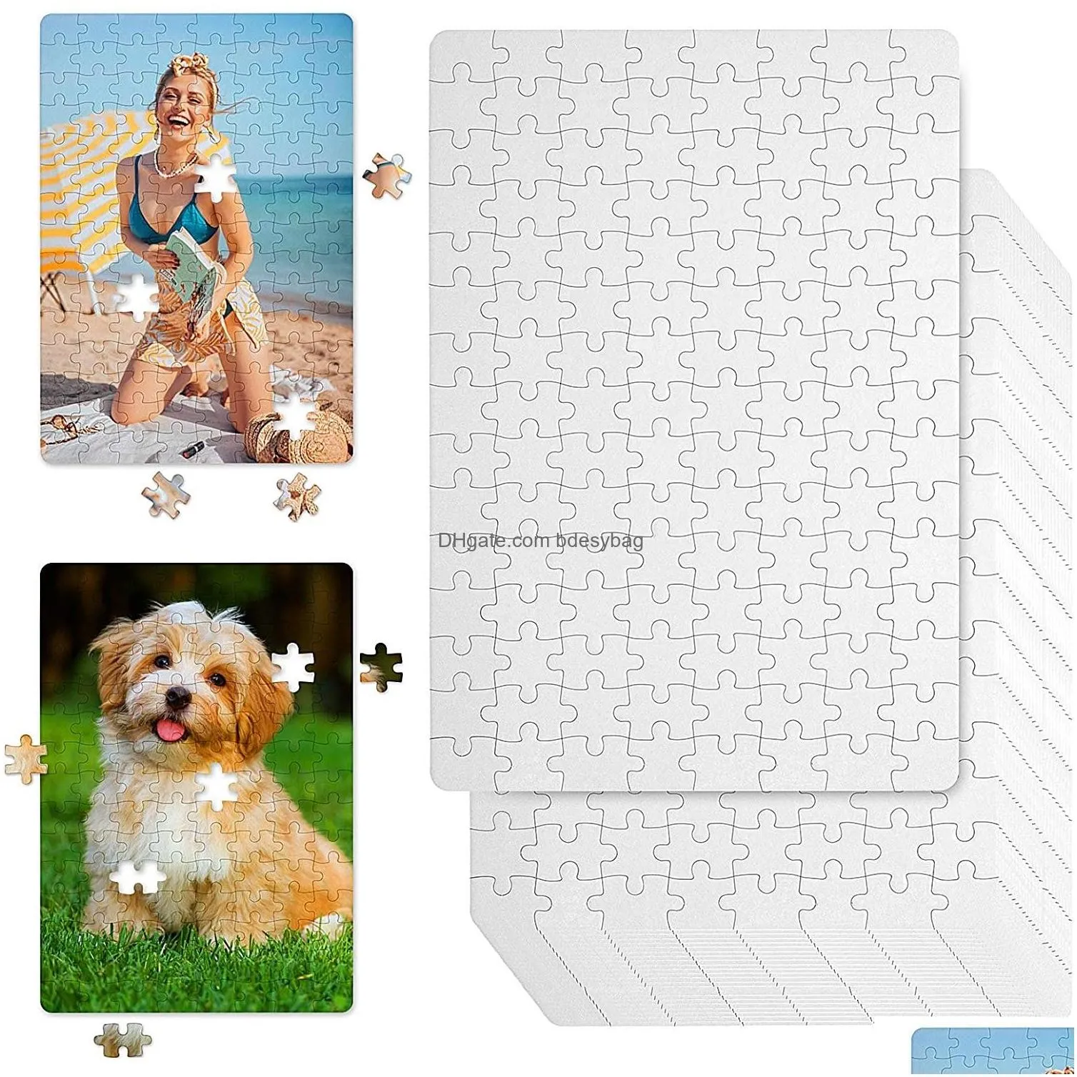 A4 120pcs Sublimation Blank Jigsaw Puzzles Paper Cardboard DIY Heat Press Craft 12pcs Puzzle Blanks 80Pcs 40Pcs 126PCs heart