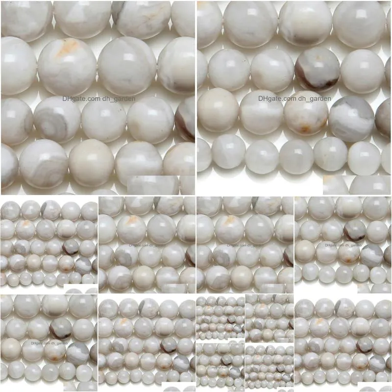 8mm natural stone white crazy agates round loose beads 4 6 8 10 mm pick size for jewelry making