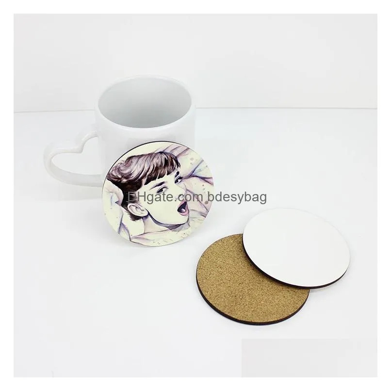 Sublimation Blank wood coaster for drink round MDF hardboard Absorbent Heat Transfer Cup Coaster Blanks