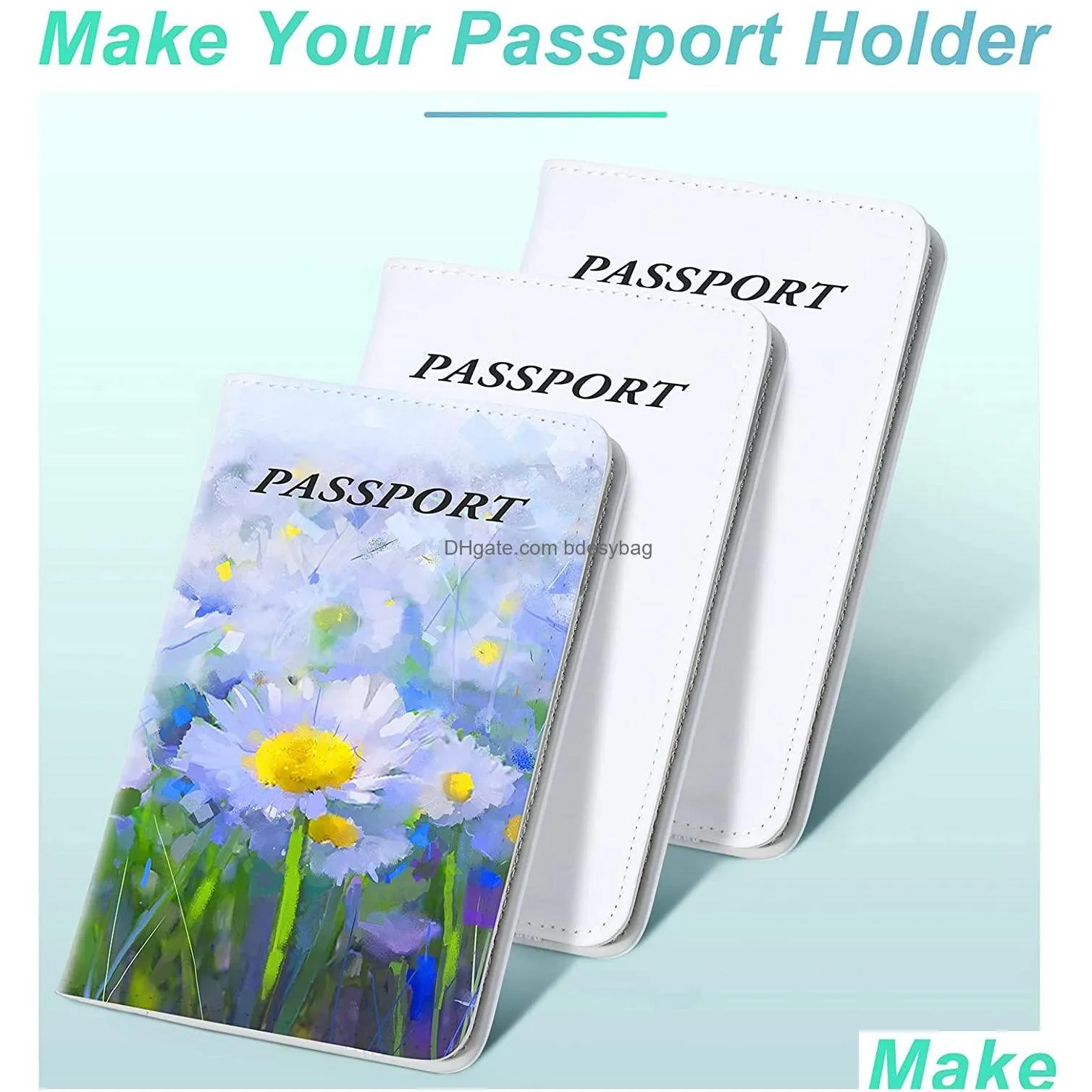Sublimation Passport Holder Cover Blank DIY Travel Passport Holder Wallet Cover Blanks for Passport Business Cards Credit Cards