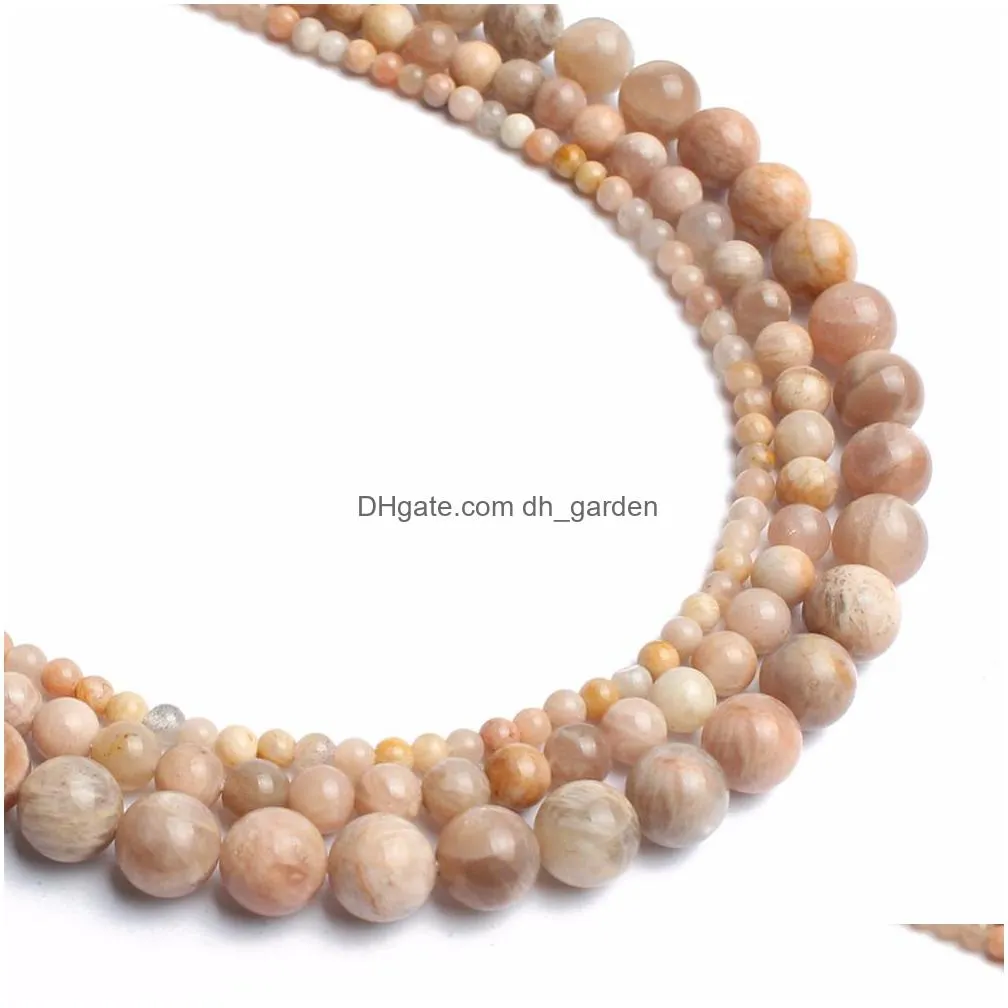 8mm pick size4 .6.8 .10mm natural pretty sun stone round loose beads 15.5/strand for jewelry making