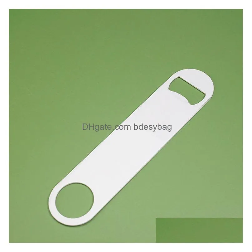 Sublimation Blanks Bottle Cap Opener White Stainless Steel Sublimation Metal Can Beer Opener Tool for Heat Transfer