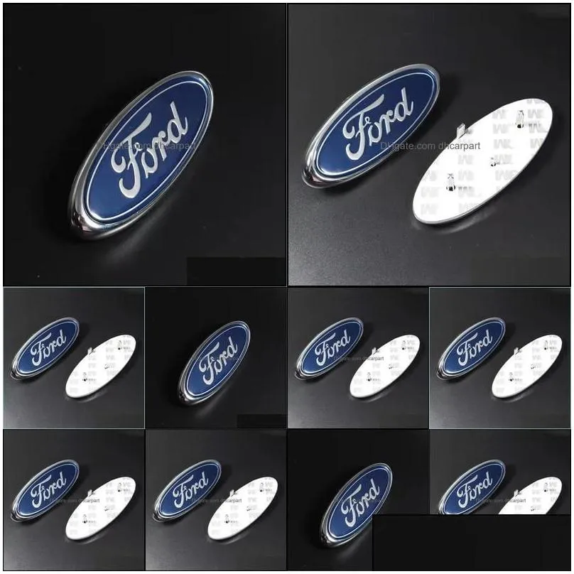 car badges for ford emblem car badges 145x60mm dark blue rear logo focus badge front/rear mondeo transit drop delivery 2022 mobiles