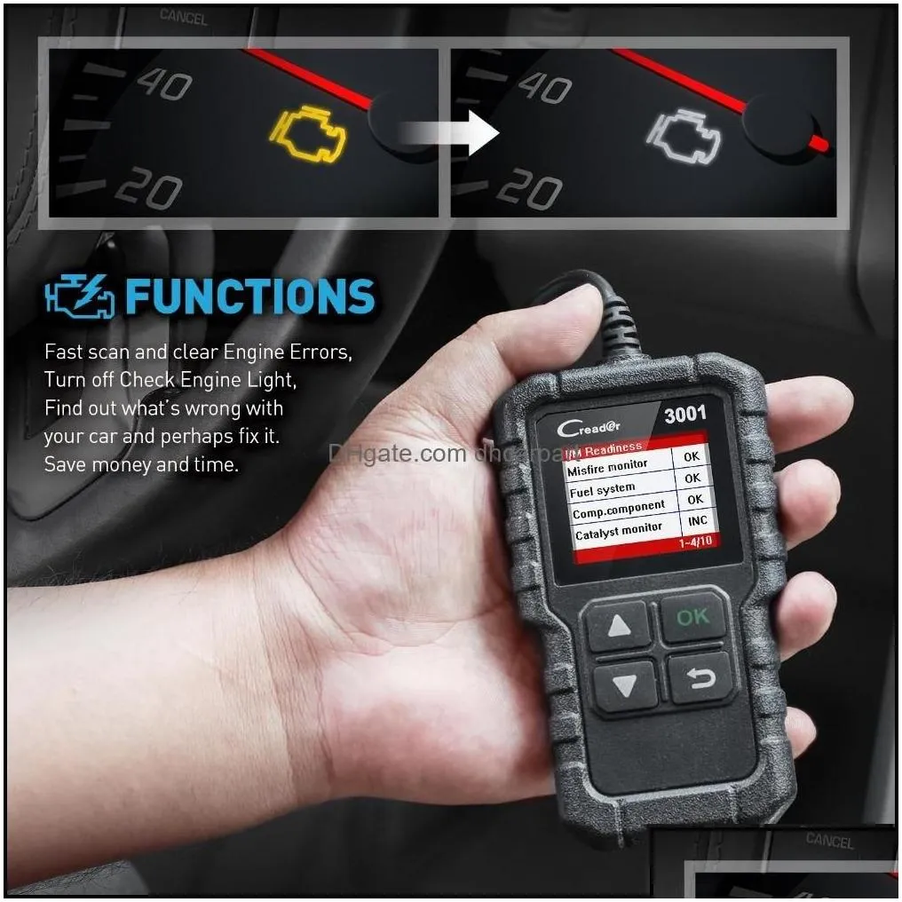 diagnostic tools cr3001 obd2 code reader scanner x431 fl obdii function diagnostic turn off engine light cr319 elm327 ad310 car scan