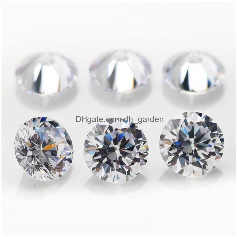 8mm 200pcs 0.84mm 5a sample white round machine cut lab created loose cubic zirconia cz stone synthetic gems for jewelry diy