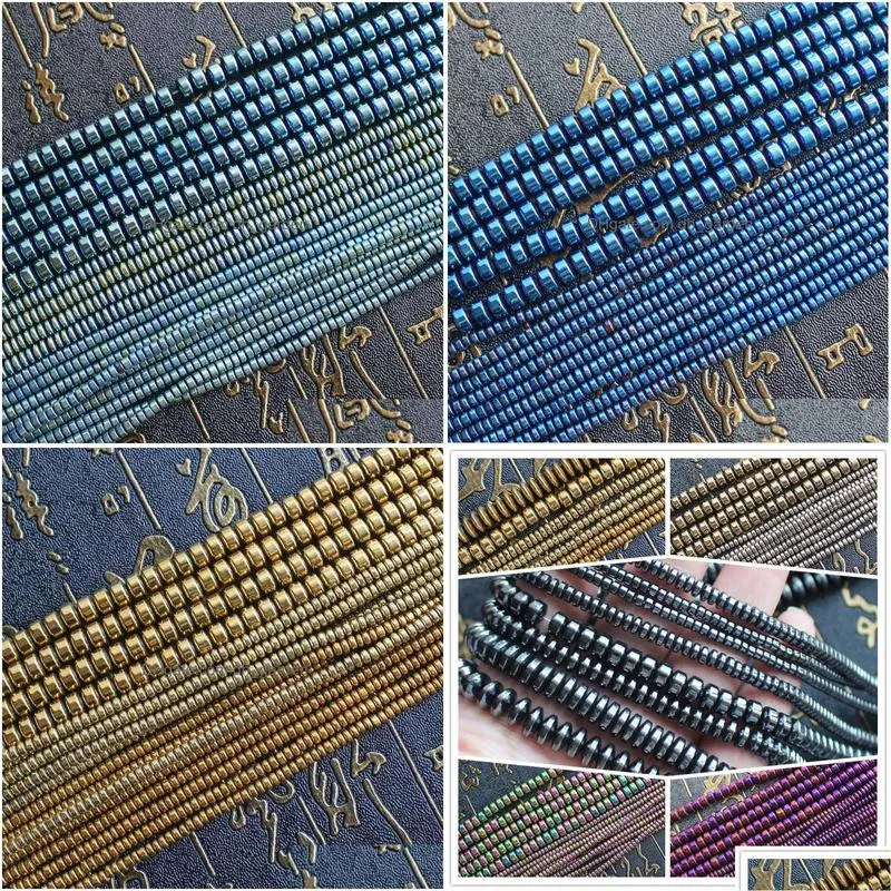 8mm natural hematite plated color rondell loose beads 15inch beads for diy jewelry making