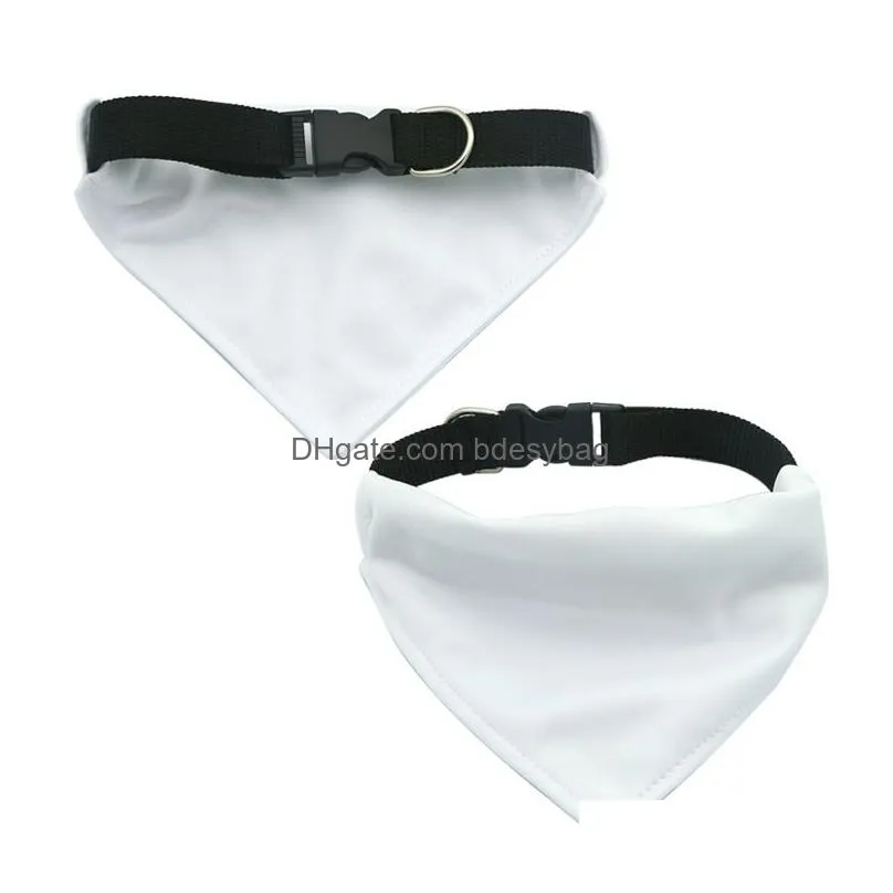 Sublimation Blank Dog Scarf Collar White Triangle Pet Bandana Blanks with Adjustable Buckle for Dogs and Cats