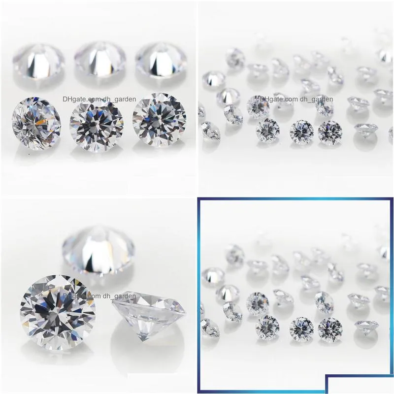 8mm 200pcs 0.84mm 5a sample white round machine cut lab created loose cubic zirconia cz stone synthetic gems for jewelry diy