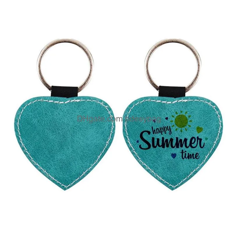 Sublimation Keychain Blank Both Sides Printable Key Tag Heart Shape Vintage Ornaments Heat Transfer Keychains Blanks DIY