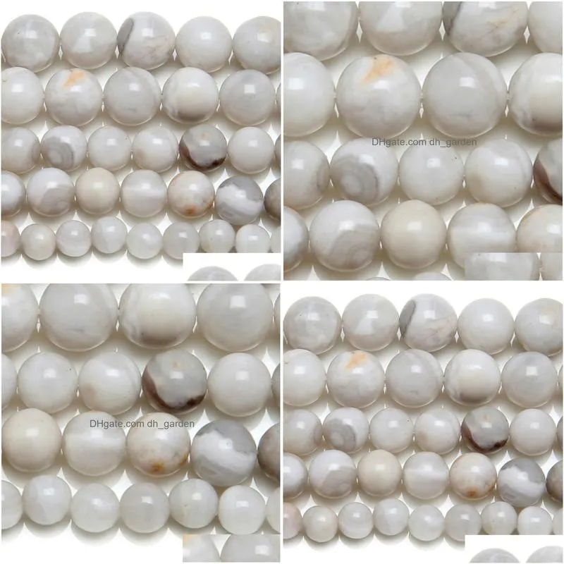 8mm natural stone white crazy agates round loose beads 4 6 8 10 mm pick size for jewelry making