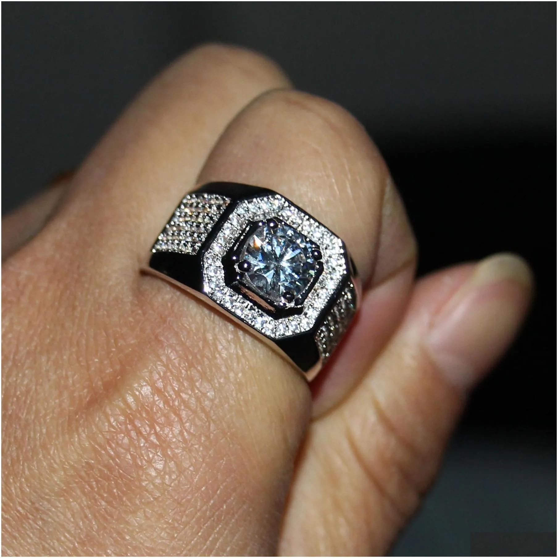 victoria wieck vintage jewelry 10kt white gold filled topaz simulated diamond wedding pave band rings for men size 8/9/11/12/13