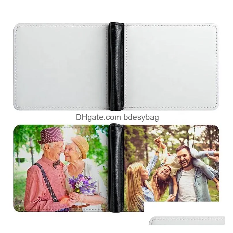 Sublimation Blank Purse Wallet Leather Slim Men Wallets Blanks with Money Clip And ID card holder