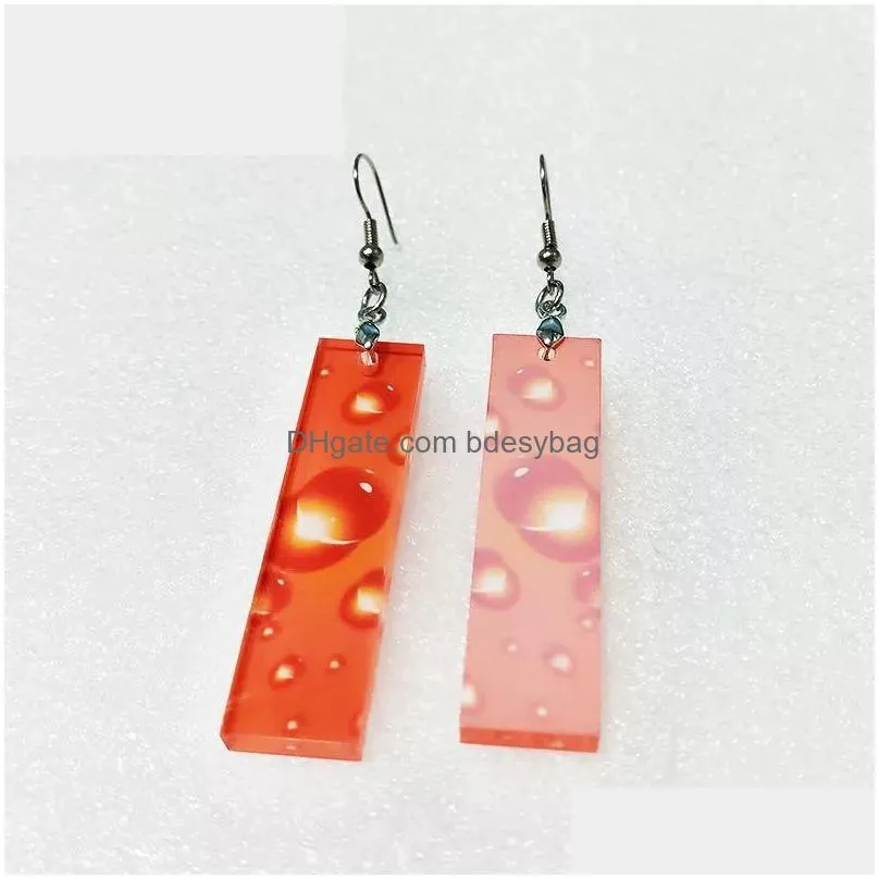 Sublimation Acrylic Earrings Blanks Unfinished Plastic Earring with Earring Hooks and Jump Ring for Women Girls Jewelry DIY Rectangle