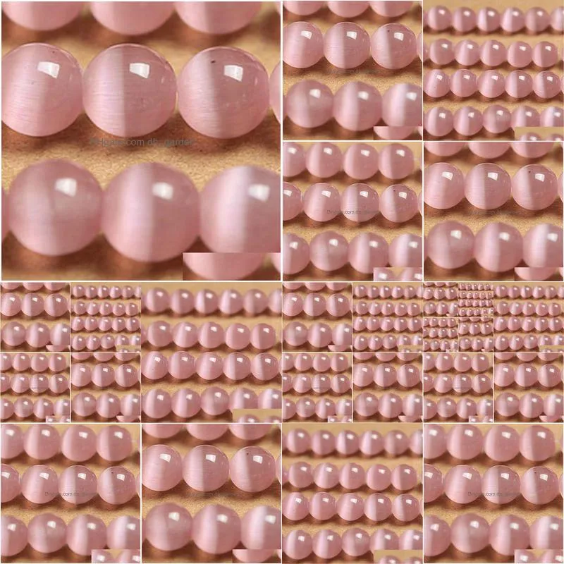 8mm natural moon stone beads opal pink cat eye round loose beads 16 strand 6 8 10 12 mm pick size