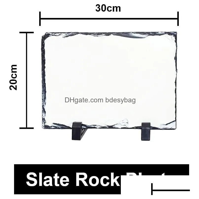 8x12 inch sublimation Blank photo slate rock plaque Heat Transfer Picture Frame Blanks