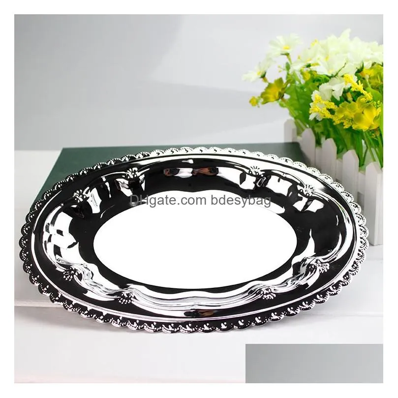 Blank sublimation photo frame panel 6 inch Oval Staineless Steel Custom Lace Plate with Display Stand Memorial Gift