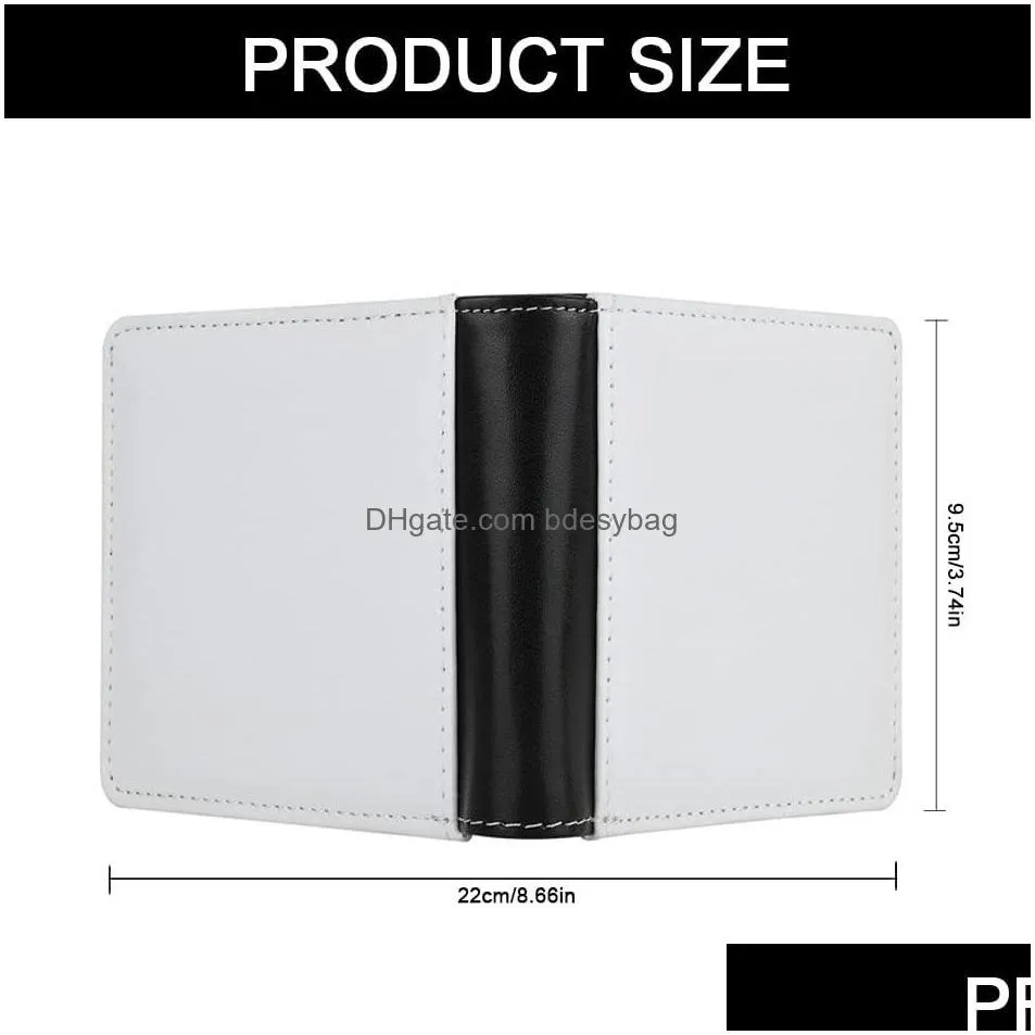 Sublimation Blank Purse Wallet Leather Slim Men Wallets Blanks with Money Clip And ID card holder