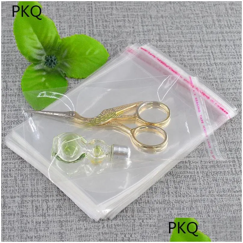 500pcs arrival plastic bag clear self adhesive bag self sealing gift jewelry packing resealable cellophane poly opp bags1
