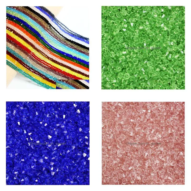 multicolor selection 100pcs 4mm bicone austria crystal beads charm glass beads loose spacer bead for diy jewelry making