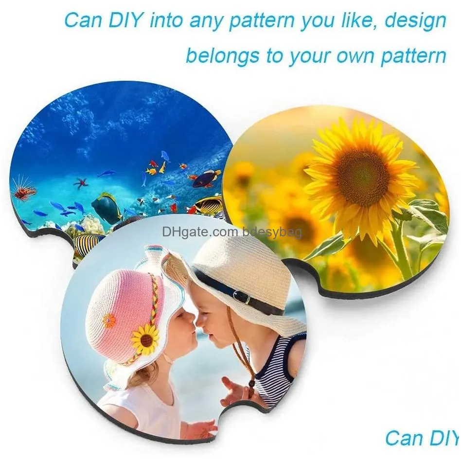 Sublimation car coaster Blanks wooden mdf cork heat transfer Blank drink coasters