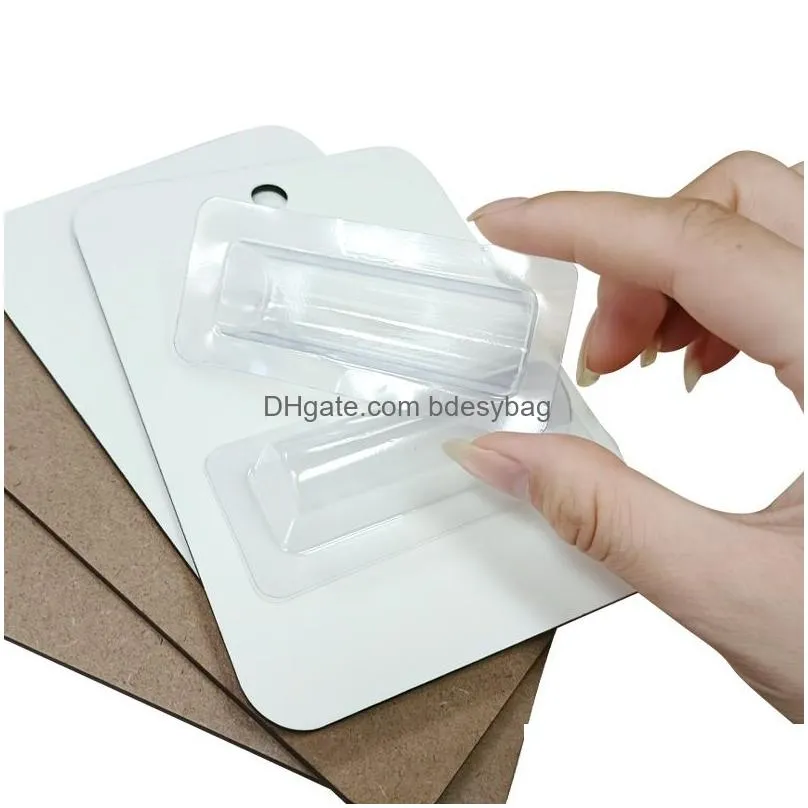 Sublimation MDF Blank Cash Card Holder Balm Pouches with Adhesive Money Clear Chapstick Lip Cash Pouch for gift