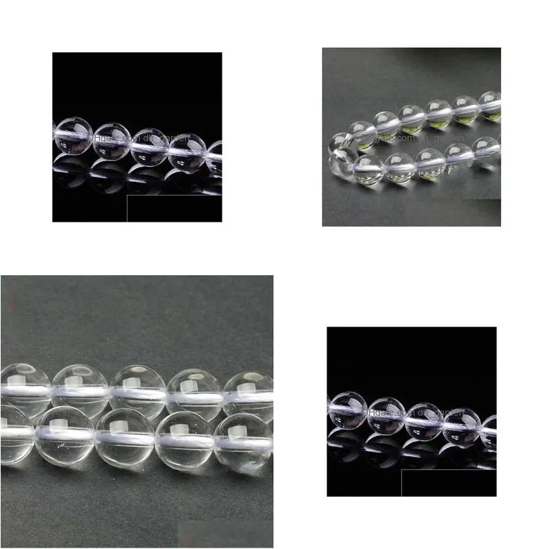 8mm factory price natural stone smooth clear quartz loose beads 16 strand 4 6 8 10 12 mm pick size for jewelry making