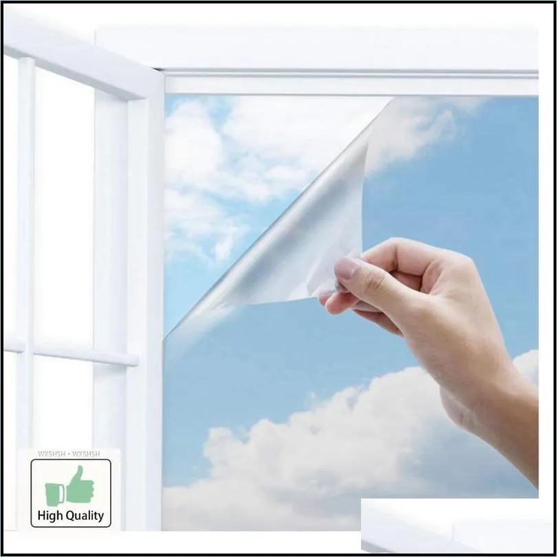 length 2/3/5 m one way mirror window film for home self adhesive reflective privacy tint heat control solar decor 220513