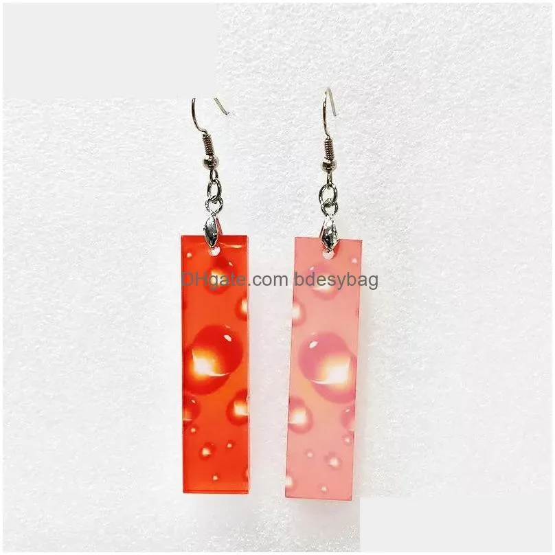 Sublimation Acrylic Earrings Blanks Unfinished Plastic Earring with Earring Hooks and Jump Ring for Women Girls Jewelry DIY Rectangle