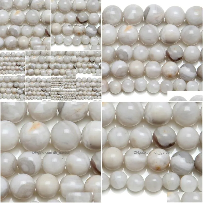 8mm natural stone white crazy agates round loose beads 4 6 8 10 mm pick size for jewelry making