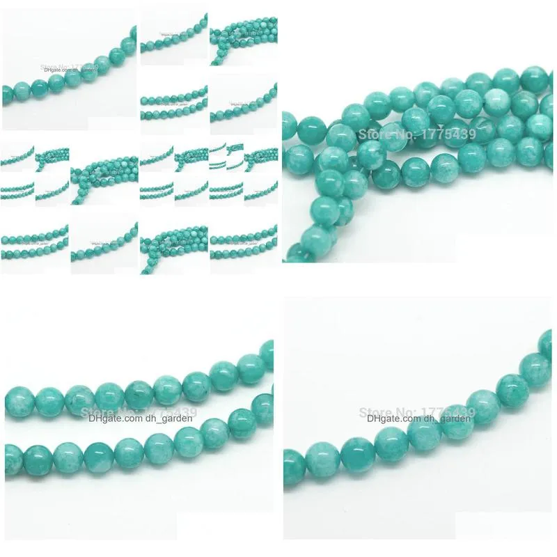 8mm wholesale 4 6 8 10 12mm natural blue amazonite round loose stone jewelry beads agat beads 15 diy